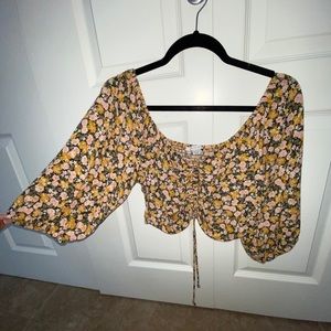 American eagle cropped off the shoulder top